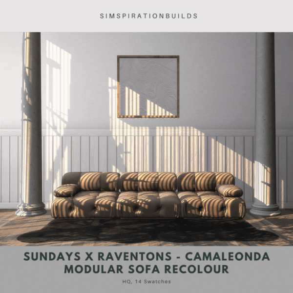 Alpha Sundays x Raventons Camaleonda Modular Sofa Recolour by simsfinds - The Sims 4 Custom Content