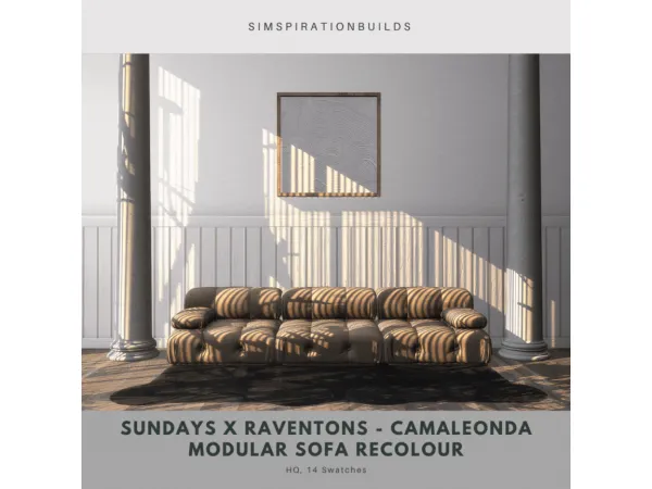 Alpha Sundays x Raventons Camaleonda Modular Sofa Recolour by simspirationbuilds - The Sims 4 Custom Content