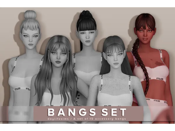 Maxis Match BANGS SET Spy - The Sims 4 Custom Content