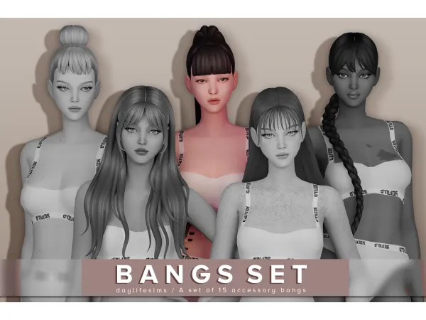 Maxis Match BANGS SET Musa - The Sims 4 Custom Content