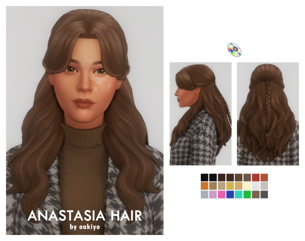 Maxis Match Anastasia Hair by simsfinds - The Sims 4 Custom Content