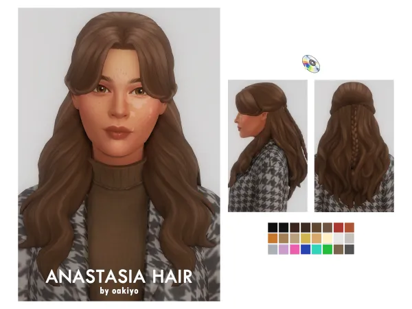 Maxis Match Anastasia Hair by oakiyo - The Sims 4 Custom Content
