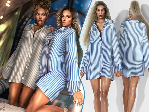 Alpha Oversized Shirt Dress cool_content_star by cool_content_star - The Sims 4 custom content