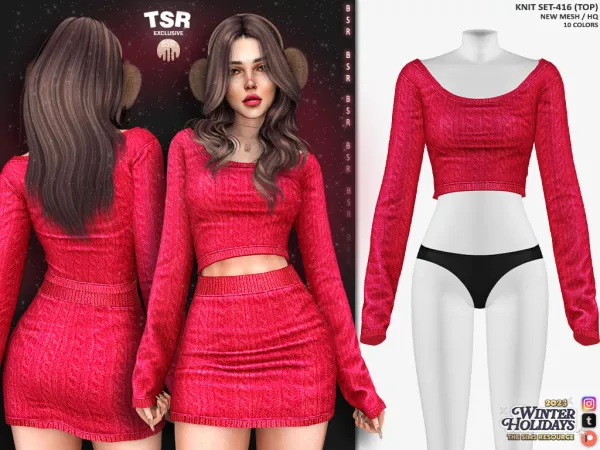 Alpha KNIT SET 416 BD1128 BD1129 - The Sims 4 Custom Content