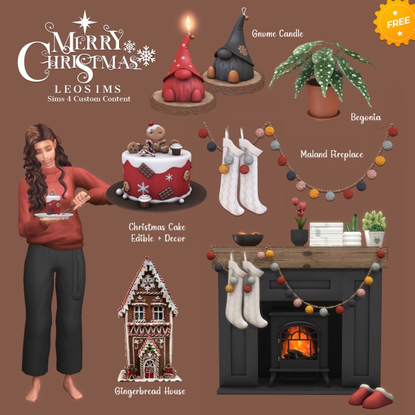 Mix Merry Christmas 2024 by leosims4cc - The Sims 4 Custom Content