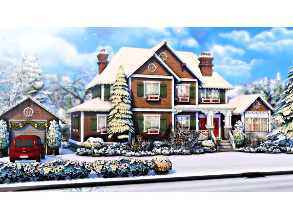 Mix Big Happy Christmas Family Home - The Sims 4 Custom Content