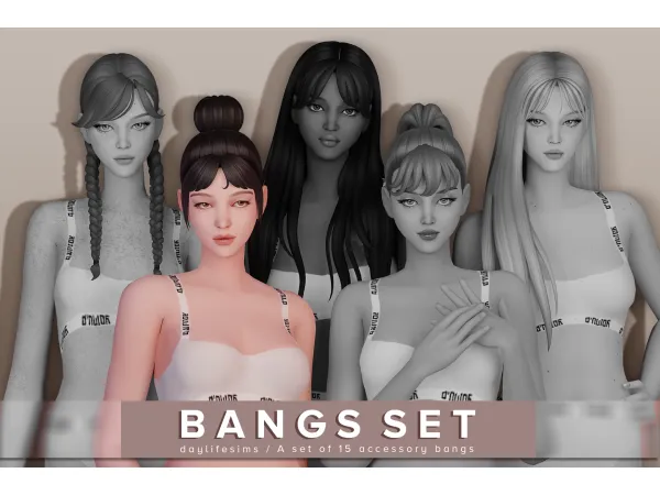 Maxis Match BANGS SET Fairy - The Sims 4 Custom Content