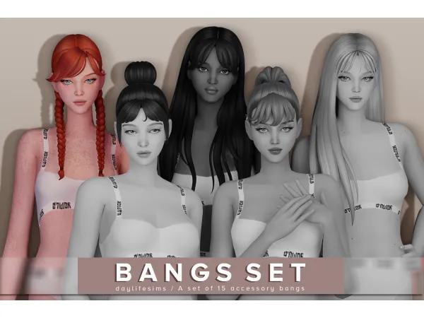 Maxis Match BANGS SET Escape - The Sims 4 Custom Content