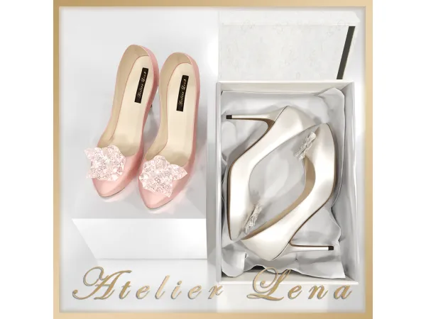 Alpha [Atelier Lena] Dana Flower Heels Set by atelierlena - The Sims 4 Custom Content