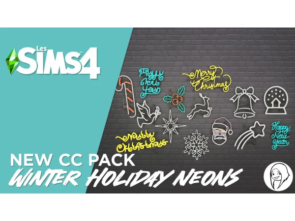 Mix Winter holidays neon - The Sims 4 Custom Content