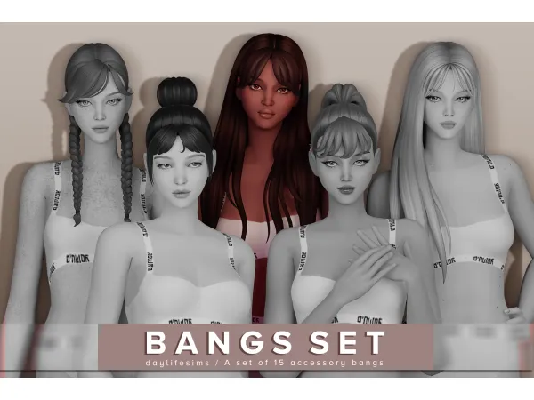 Maxis Match BANGS SET Perfect Day - The Sims 4 Custom Content