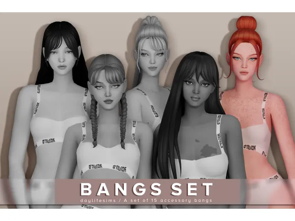 Maxis Match BANGS SET Ryan - The Sims 4 Custom Content