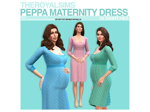 Maxis Match THEROYALSIMS PEPPA MATERNITY DRESS by theroyalsims - The Sims 4 Custom Content