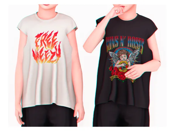 Alpha Boss T Shirt (Child Version) - The Sims 4 Custom Content