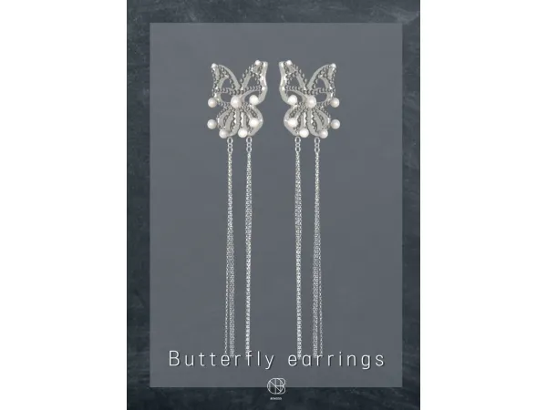 Alpha [Bongddi] Butterfly earrings by BONGDDI - The Sims 4 Custom Content