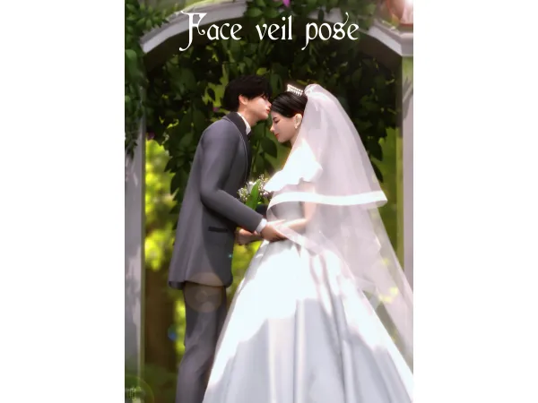 Mix [LXB] Face veil pose by BONGDDI - The Sims 4 Custom Content