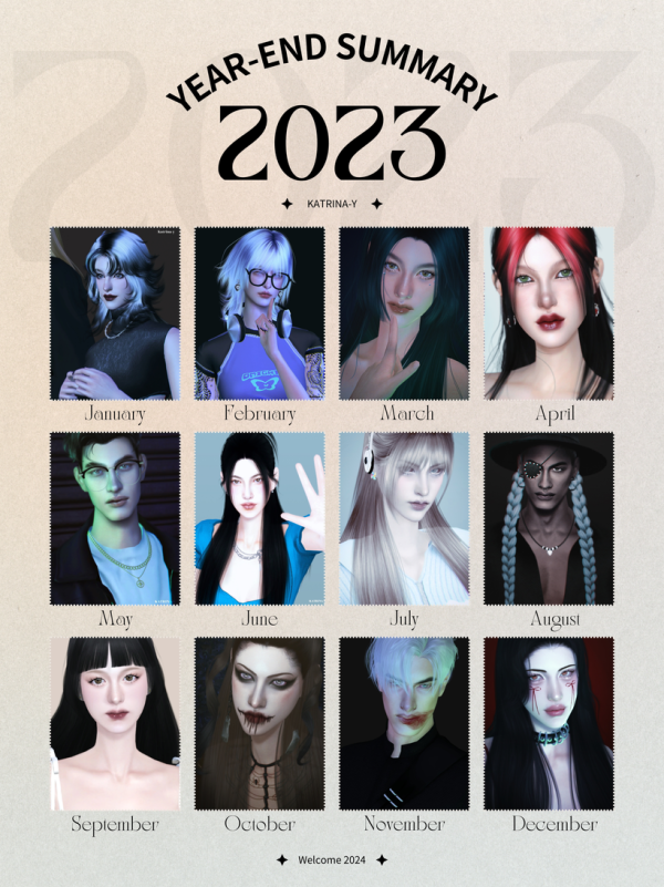Mix YEAR END SUMMARY TEMPLATE by simsfinds - The Sims 4 Custom Content