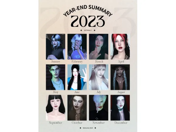 Mix YEAR END SUMMARY TEMPLATE by katrina_y - The Sims 4 Custom Content