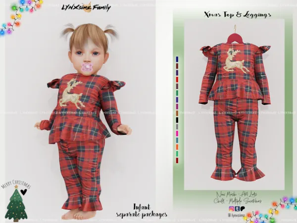 Alpha Xmas Top and Leggings Infant by lynxsimzfamily - The Sims 4 Custom Content