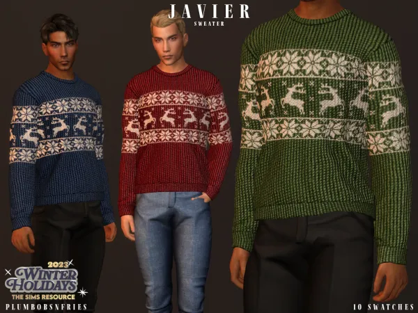 Alpha JAVIER sweater - The Sims 4 Custom Content