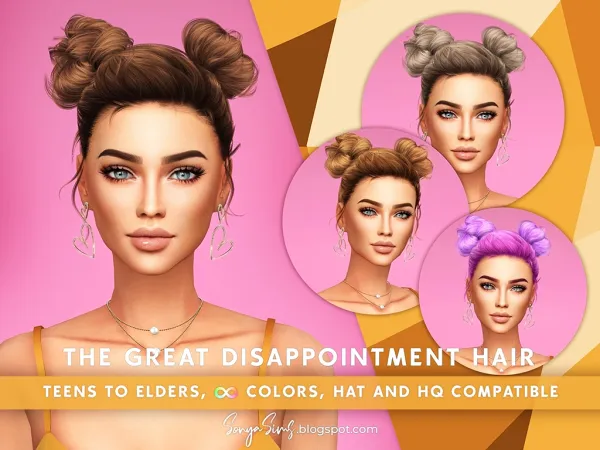 Alpha The Great Disappointment Hair NOW FREE by sonyasims - The Sims 4 Custom Content