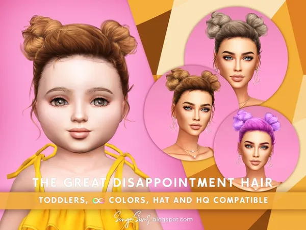 Alpha The Great Disappointment Hair for toddlers by simsfinds - The Sims 4 Custom Content