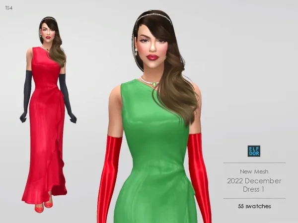 Maxis Match Holiday Dress 1 - The Sims 4 Custom Content