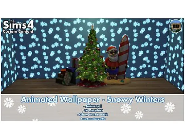 Mix Animated Wallpaper Snowy Winters by Bakie - The Sims 4 Custom Content