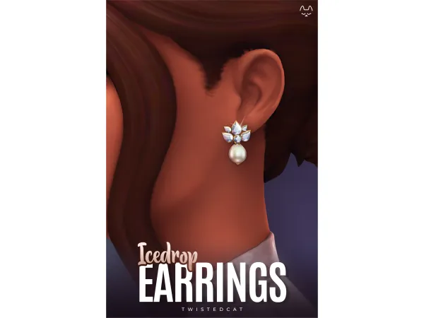 Maxis Match Icedrop earrings by TwistedCat - The Sims 4 Custom Content