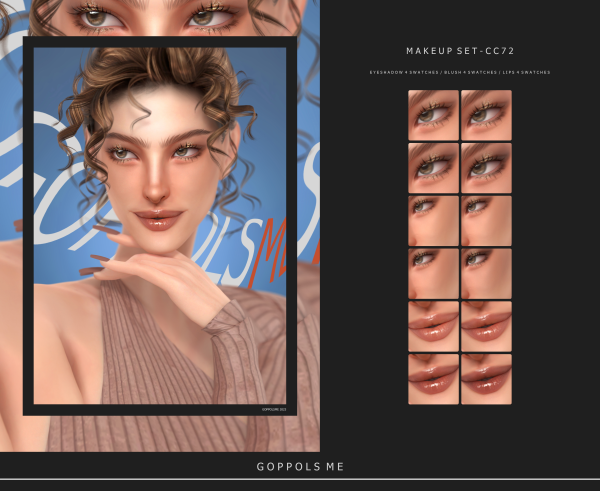 Alpha GPME GOLD MAKEUP SET CC72 by simsfinds - The Sims 4 Custom Content