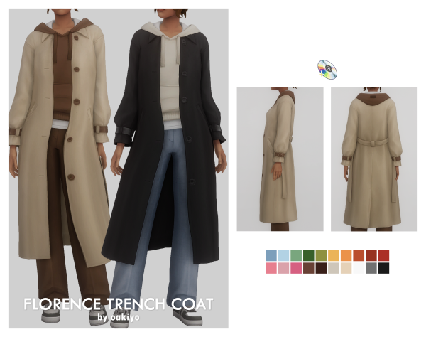 Maxis Match Florence Trench Coat by simsfinds - The Sims 4 Custom Content