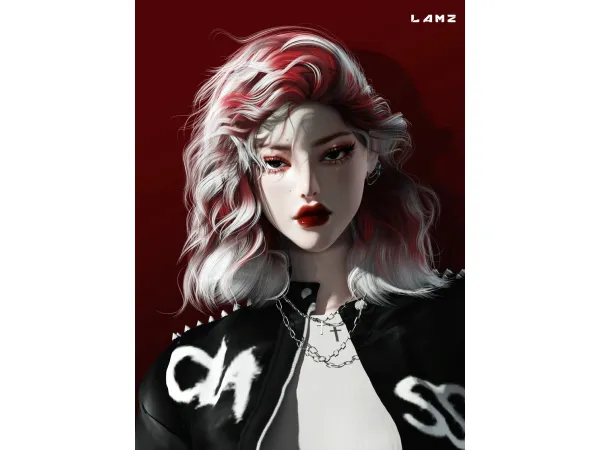 Alpha LAMZ_WUWEICHANG_Hairstyle_001F by lamzsims4 - The Sims 4 Custom Content