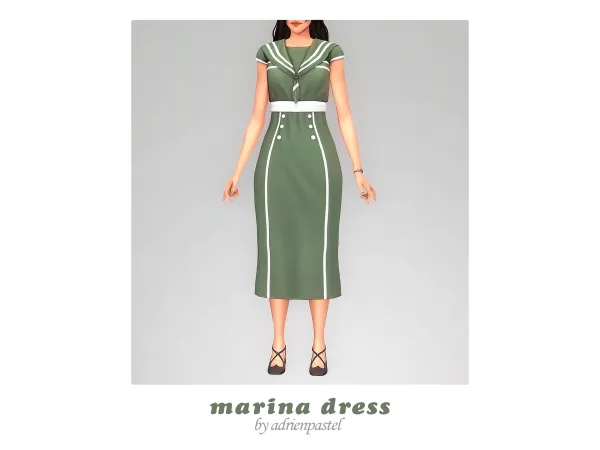 Maxis Match Marina Dress by adrienpastel - The Sims 4 Custom Content