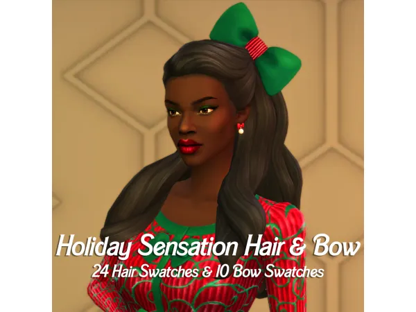 Maxis Match Holiday Sensation Hair Bow by icecreamforbreakfast - The Sims 4 Custom Content