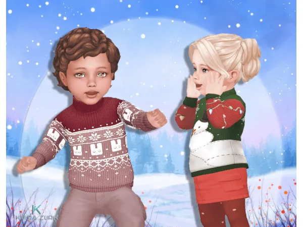 Maxis Match Christmas Top for Infants - The Sims 4 Custom Content