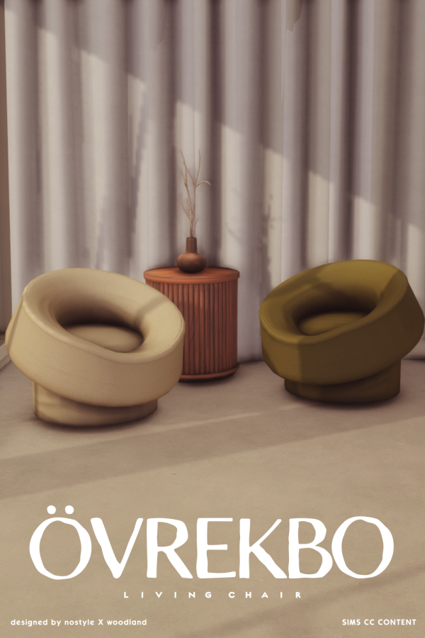Maxis Match [N O S T Y L E X W O O D L A N D] Övrekbo Living Chair by simsfinds - The Sims 4 Custom Content