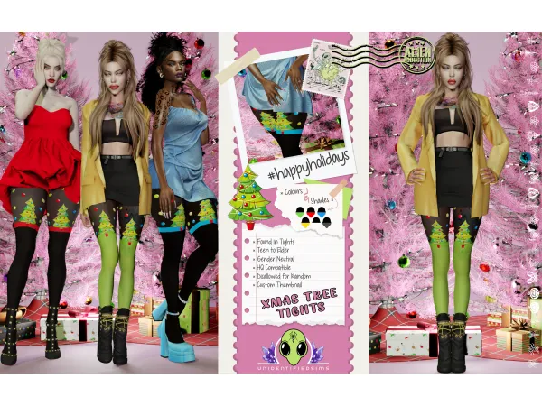 Alpha Xmas Tree Tights by unidentifiedsims - The Sims 4 Custom Content