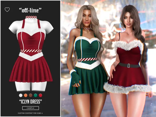 Alpha Off Line Iclyn Dress (Sample) - The Sims 4 Custom Content