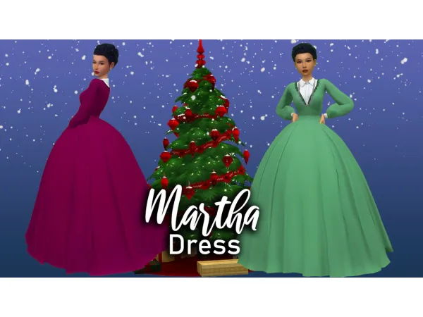 Maxis Match 12 Days of Christmas Martha Dress - The Sims 4 Custom Content