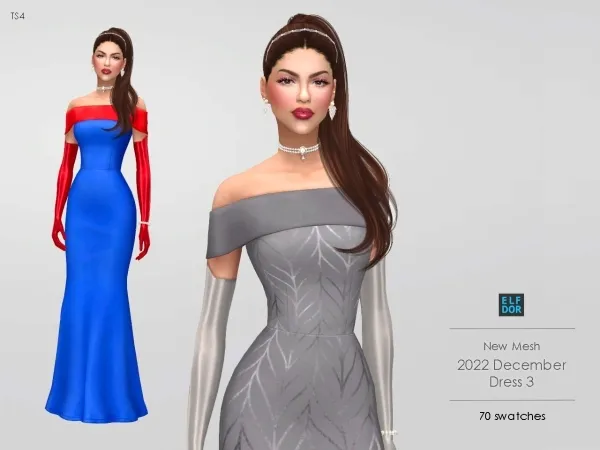Maxis Match Holiday Dress 3 - The Sims 4 Custom Content