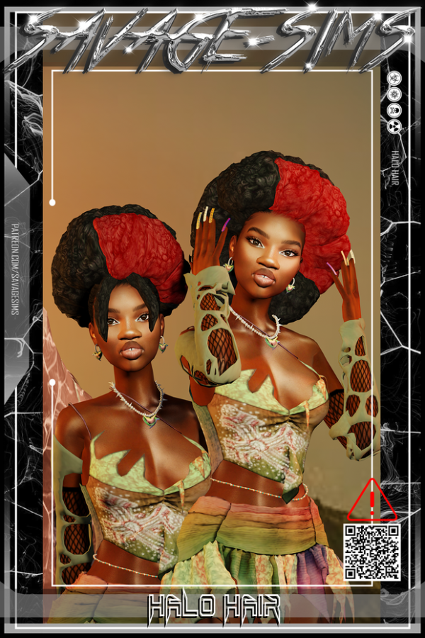 Alpha HALO HAIR by simsfinds - The Sims 4 Custom Content