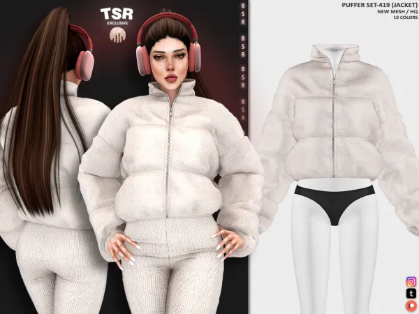 Alpha PUFFER SET 419 BD1134 BD1135 - The Sims 4 Custom Content