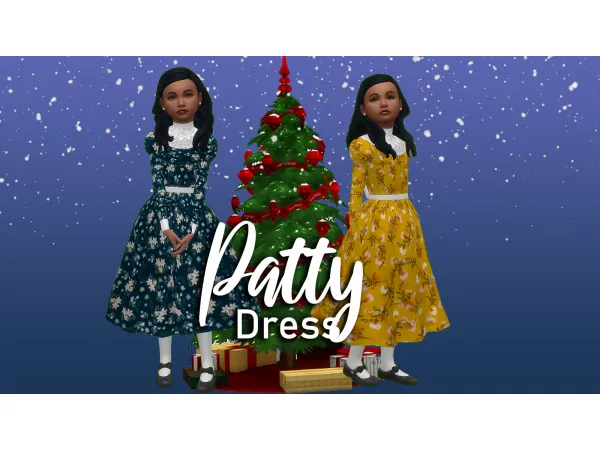 Maxis Match 12 Days of Christmas Patty Dress by simstomaggie - The Sims 4 Custom Content