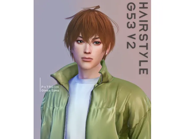 TS4 Unisex Hair G53 V2 by Ginkosims