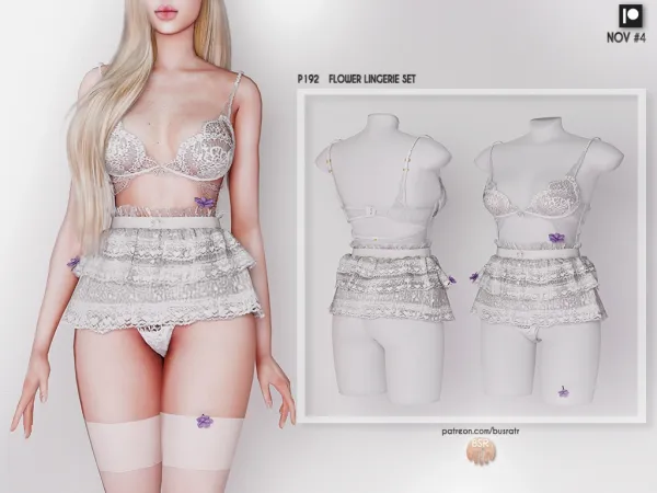 Alpha FLOWER LINGERIE SET P192 (NOV 4) (Early Access) by busratr - The Sims 4 Custom Content