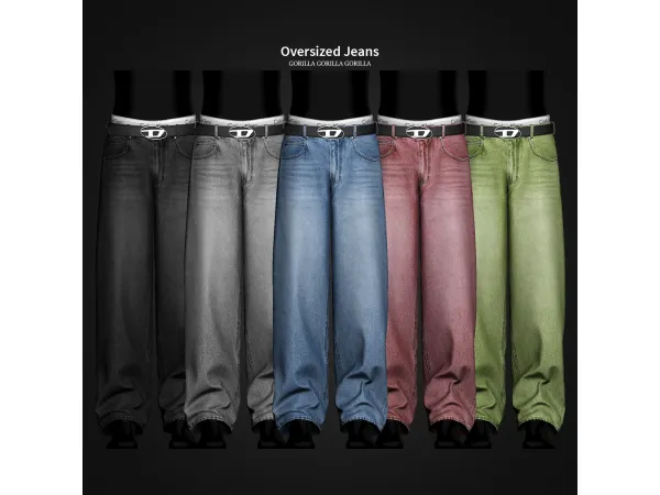 Alpha Oversized Jeans by gorillax3 - The Sims 4 Custom Content