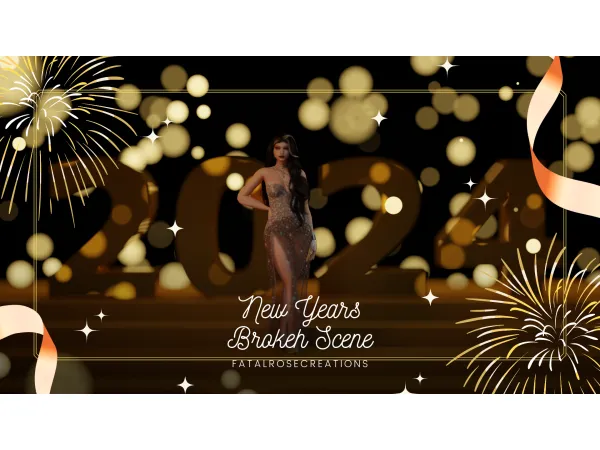 Alpha New Year's Brokeh by FatalRoseCreations - The Sims 4 Custom Content