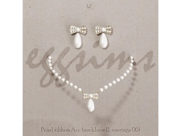 Alpha Pearl ribbon acc - The Sims 4 Custom Content