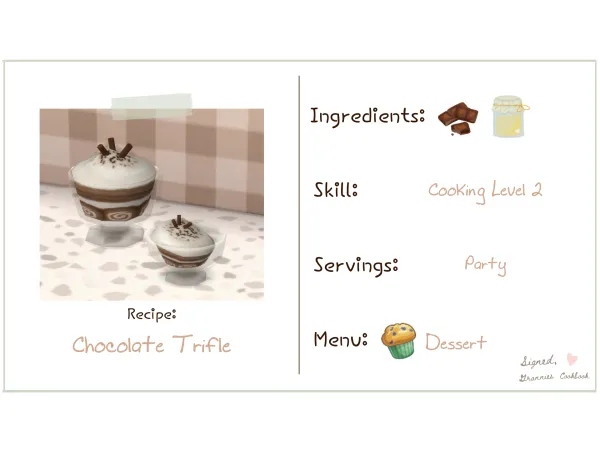 Maxis Match Chocolate Trifle by littlbowbub - The Sims 4 Custom Content