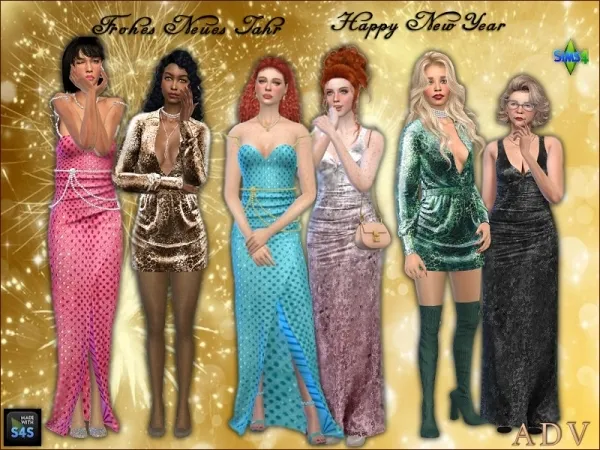 Alpha Evening dresses - The Sims 4 Custom Content